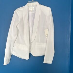 Decree white blazer faux pockets on front size xs nwt